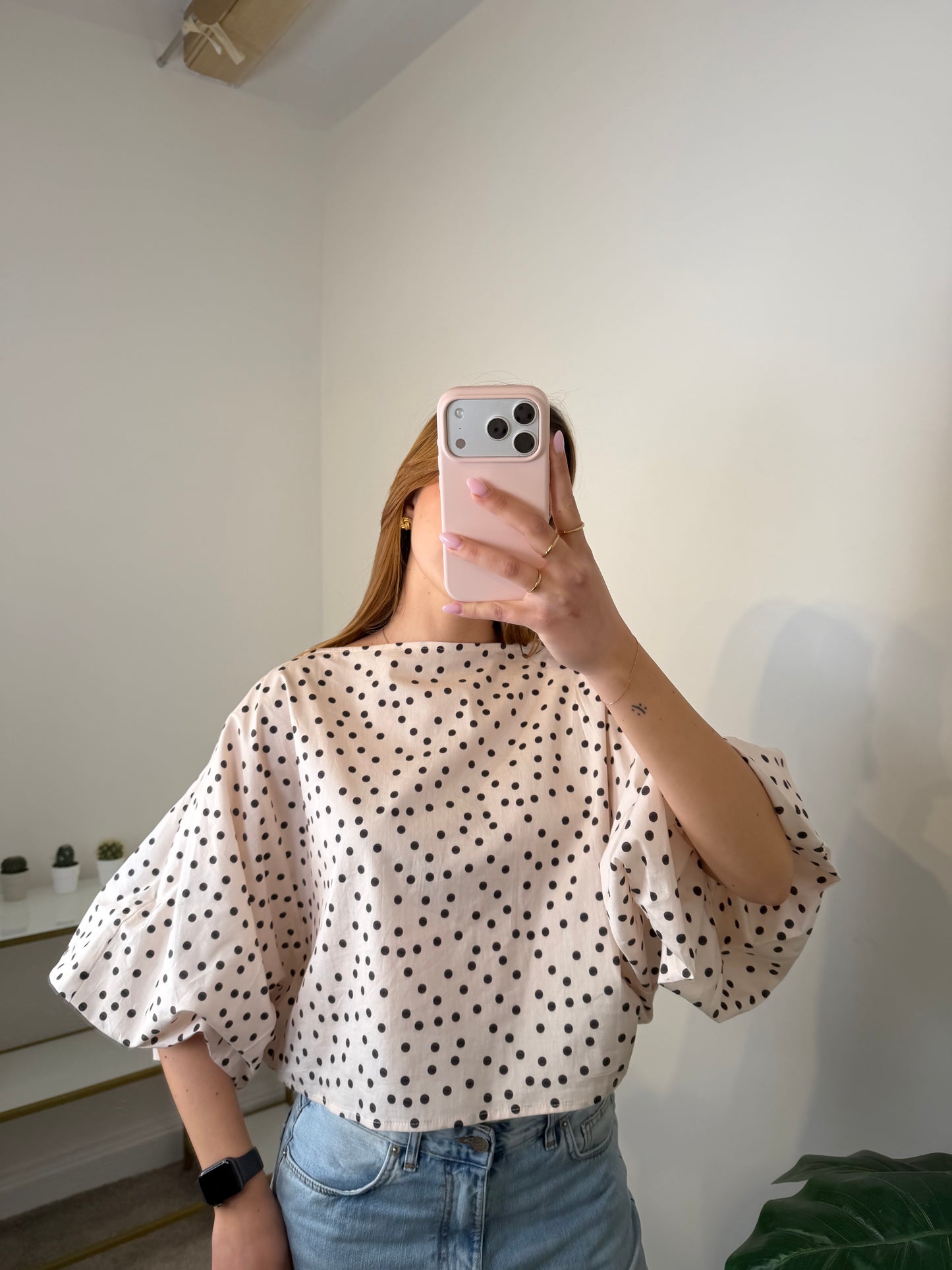 Blusa Pois Manica Fiore My-d