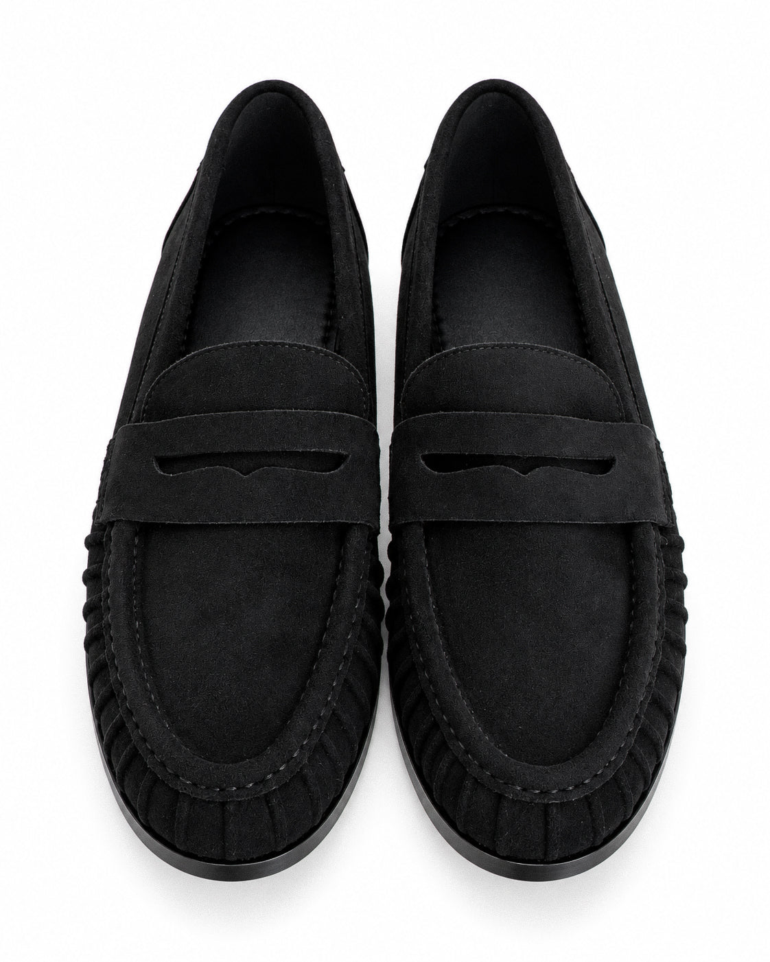 Mocassino nero camoscio