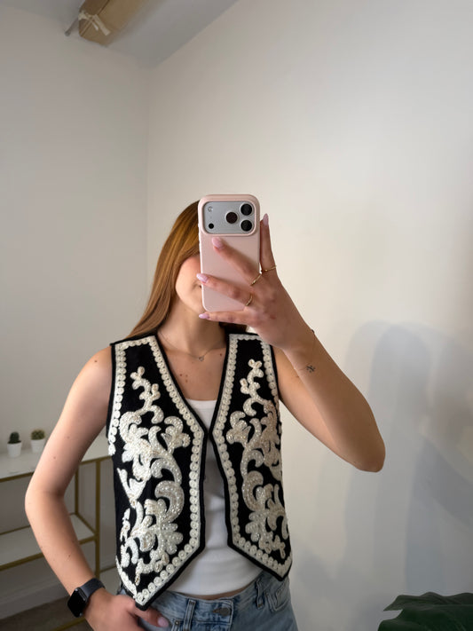 Gilet Ricamo + Perline My-d