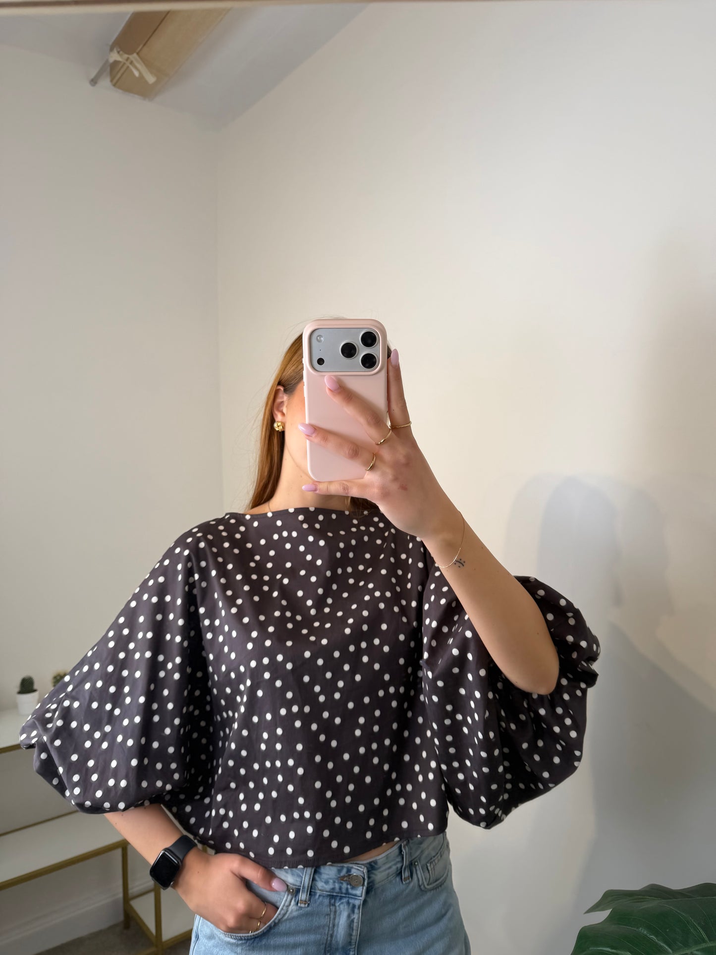 Blusa Pois Manica Fiore My-d