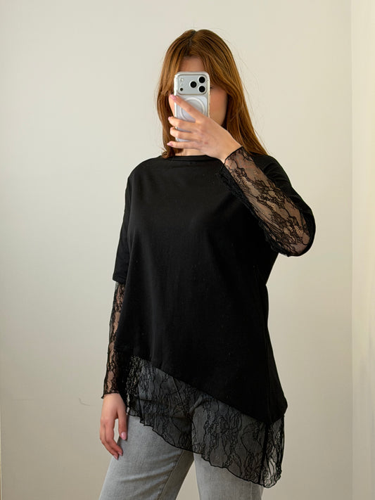 Maglia Cotone Pizzo My-d