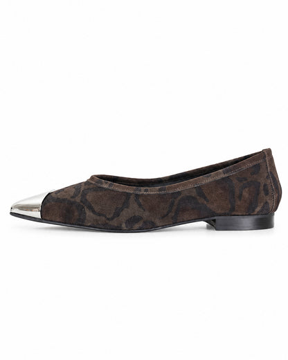 Scarpa pelle ballerina camouflage art. as 93