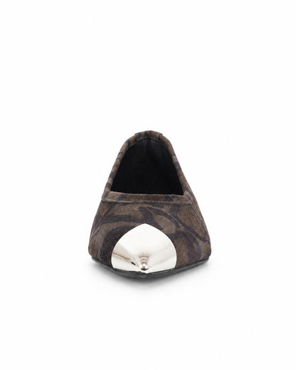 Scarpa pelle ballerina camouflage art. as 93