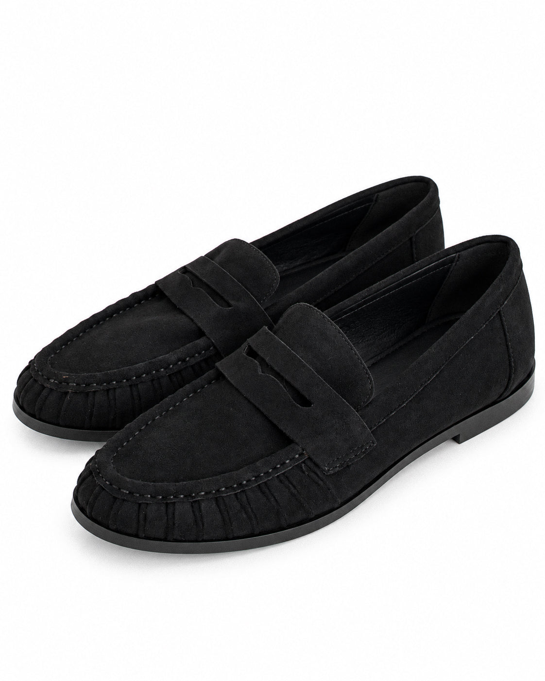 Mocassino nero camoscio