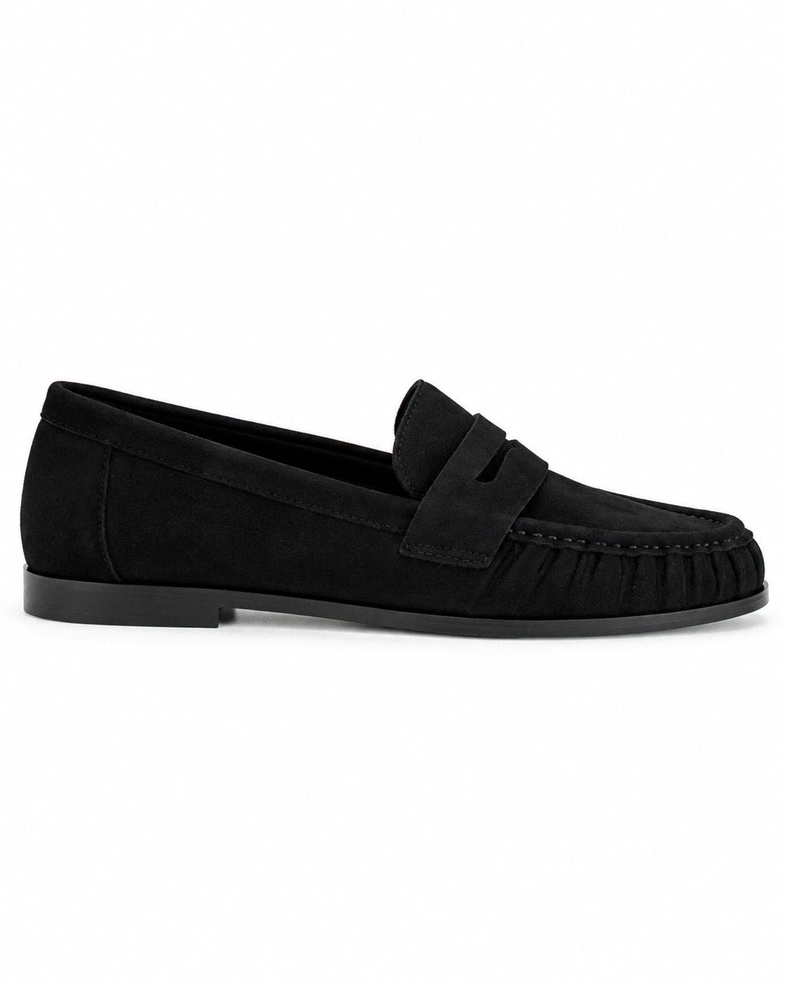 Mocassino nero camoscio