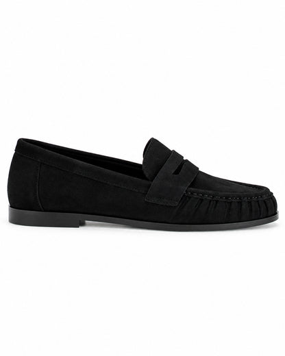 Mocassino nero camoscio